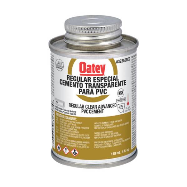 6579 Pegamento para PVC 118ml 1/8 etiqueta dorada Oatey