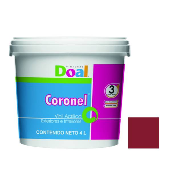 7014 Pintura vinil coronel rojo ladrillo 4.0 lt Doal