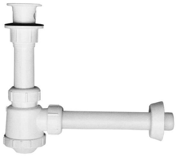8195 Trampa para lavabo rigida con registro PVC 29p Rugo