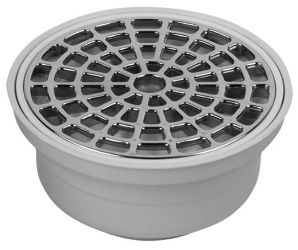 8208 Coladera universal PVC con rejilla de acero inoxidable 2259 Fleximatic