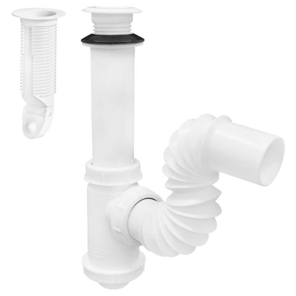 8277 Trampa para lavabo flexible PVC sin contra chica Fleximatic