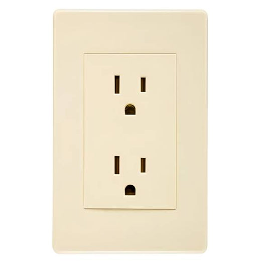 896 Placa con contacto duplex 2p+t marfil Tradizione