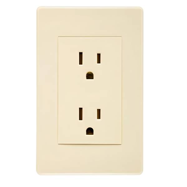 896 Placa con contacto duplex 2p+t marfil Tradizione