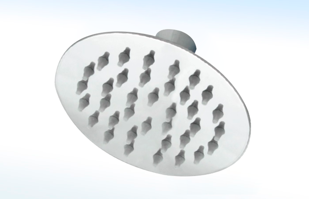 44DRP REGADERA DELGADA REDONDA 4”Ø SIN BRAZO