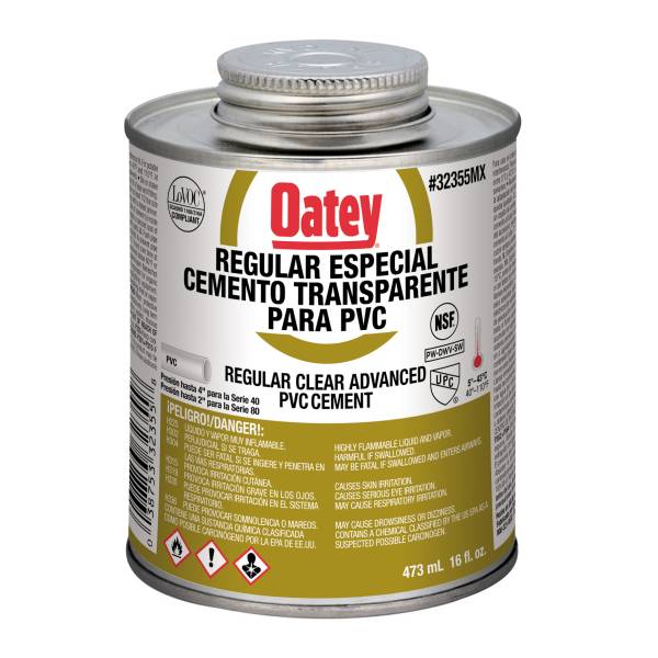 6568 Pegamento para PVC 473ml 1/2 etiqueta dorada Oatey
