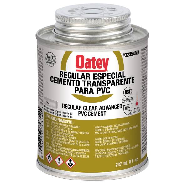 6573 Pegamento para PVC 237ml 1/4 etiqueta dorada Oatey