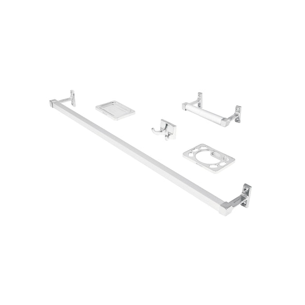 A-900 Juego de 5 accesorios para baño, metálicos, cromo, BASIC