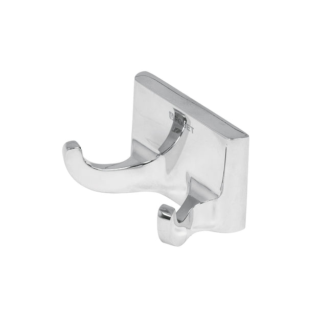A-906 Gancho doble para toallas, metálico, cromo, BASIC