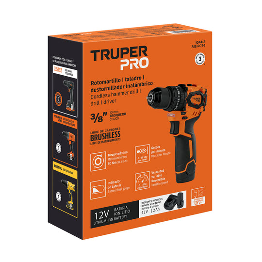 Rotomartillo Truper A12-ROT-1, 12V, 50 Nm Torque