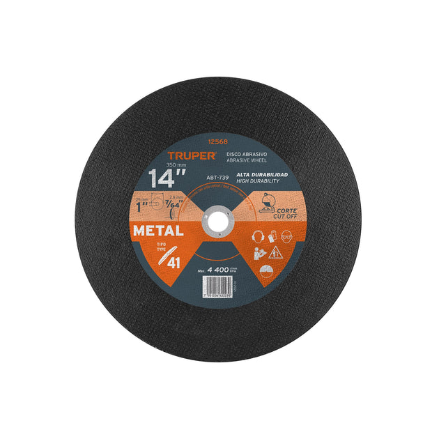 ABT-739 Disco Tipo 41 de 14" x 3.1 mm para corte de metal, TRUPER