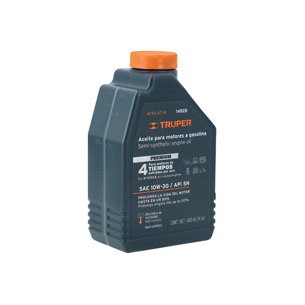 ACES-4T-14 Aceite semi-sintético, 4 tiempos, 400 ml (14 oz), Truper