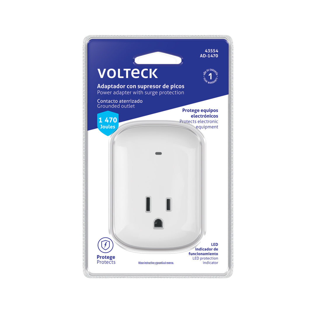 Protector de Voltaje Volteck AD-1470 | 1470J, 127V, 15A