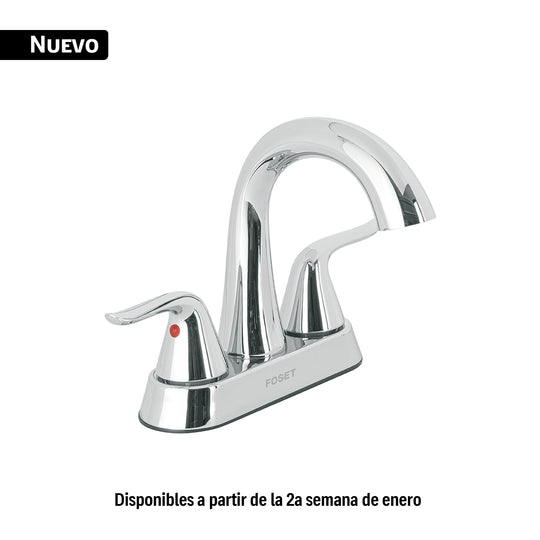 AEM-48 Mezcladora lavabo 4" cromo, cuello alto, palanca, FOSET AERO