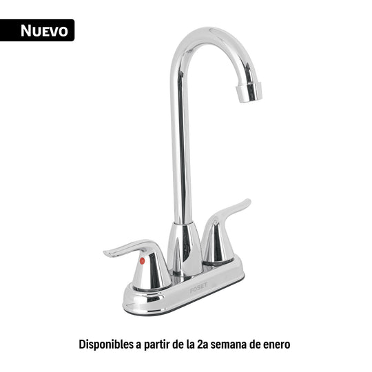 AEM-49 Mezcladora lavabo 4" cromo, tipo bar, palanca, FOSET AERO