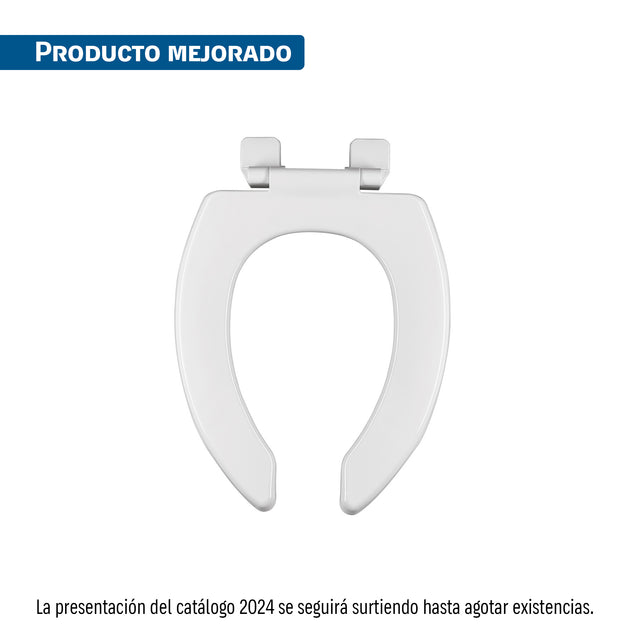 AFWC-45B Asiento alargado sin tapa para taza fluxómetro, blanco,FOSET