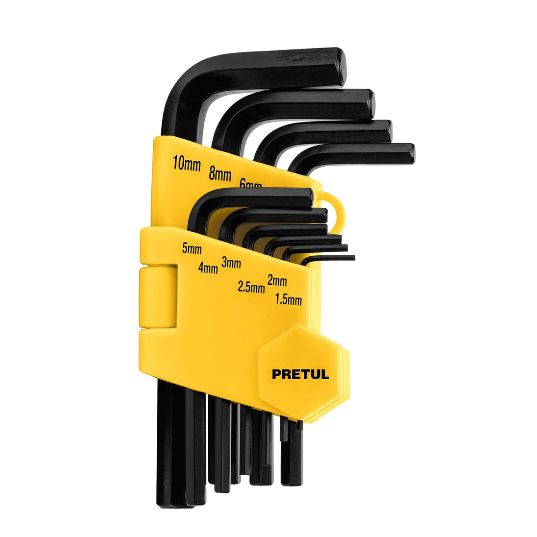 ALL-10M-P Juego 10 llaves allen mm punta hex con organizador, PRETUL