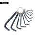 Juego 10 Llaves Allen Pretul Acero Carbono Pavonado ALL-P10P