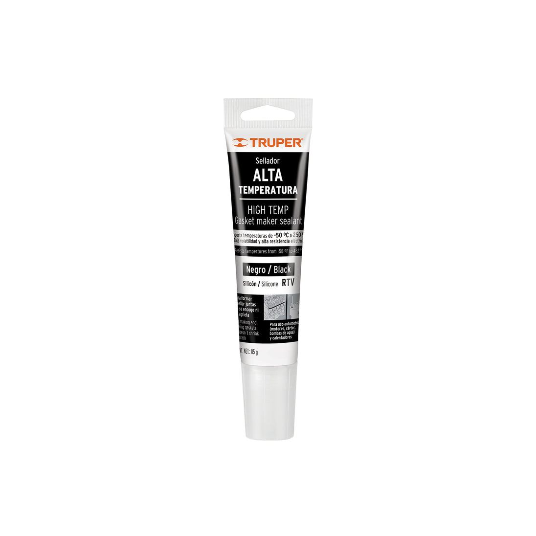 ALTE-N Sellador de silicón negro RTV para altas temperaturas, 85 g