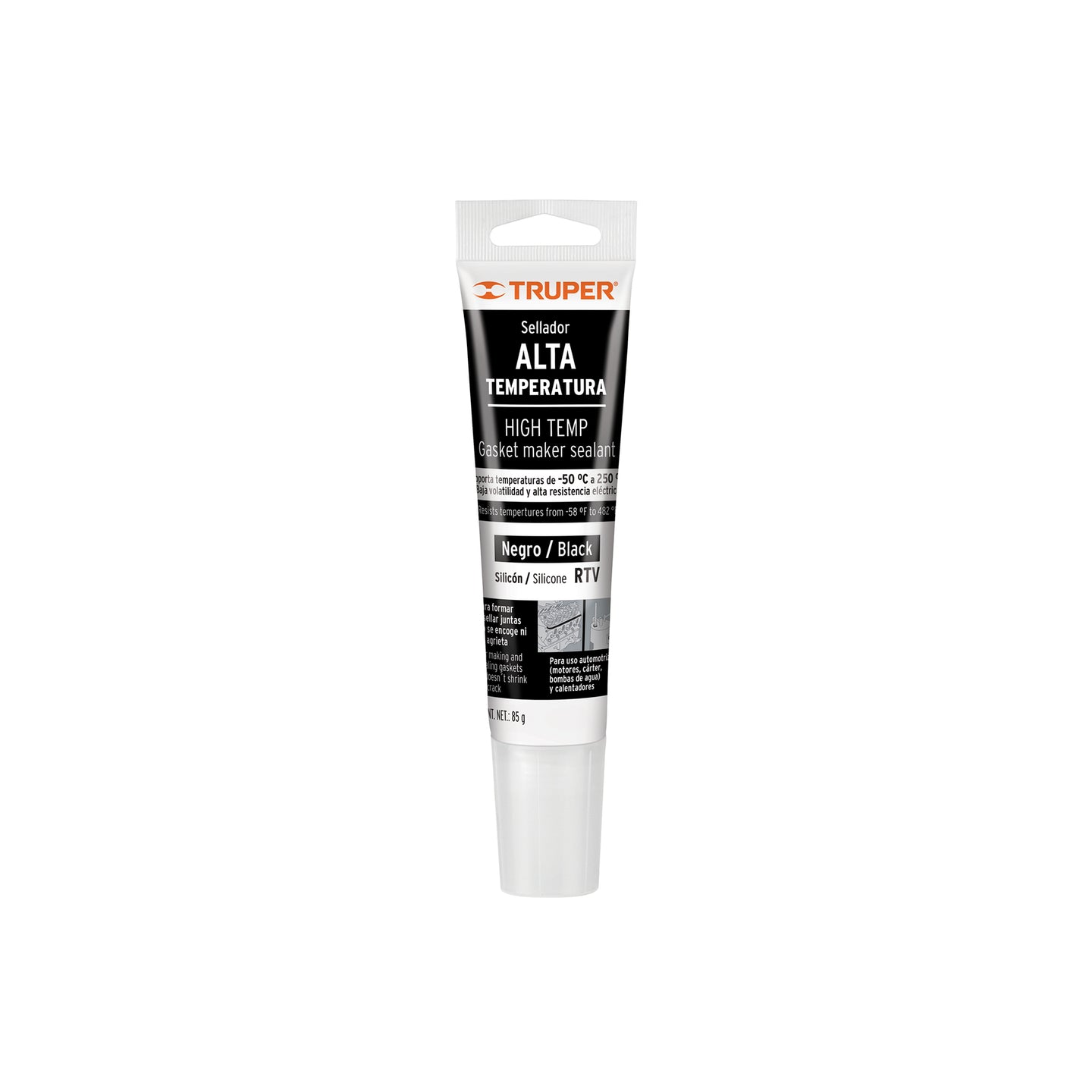 ALTE-N Sellador de silicón negro RTV para altas temperaturas, 85 g