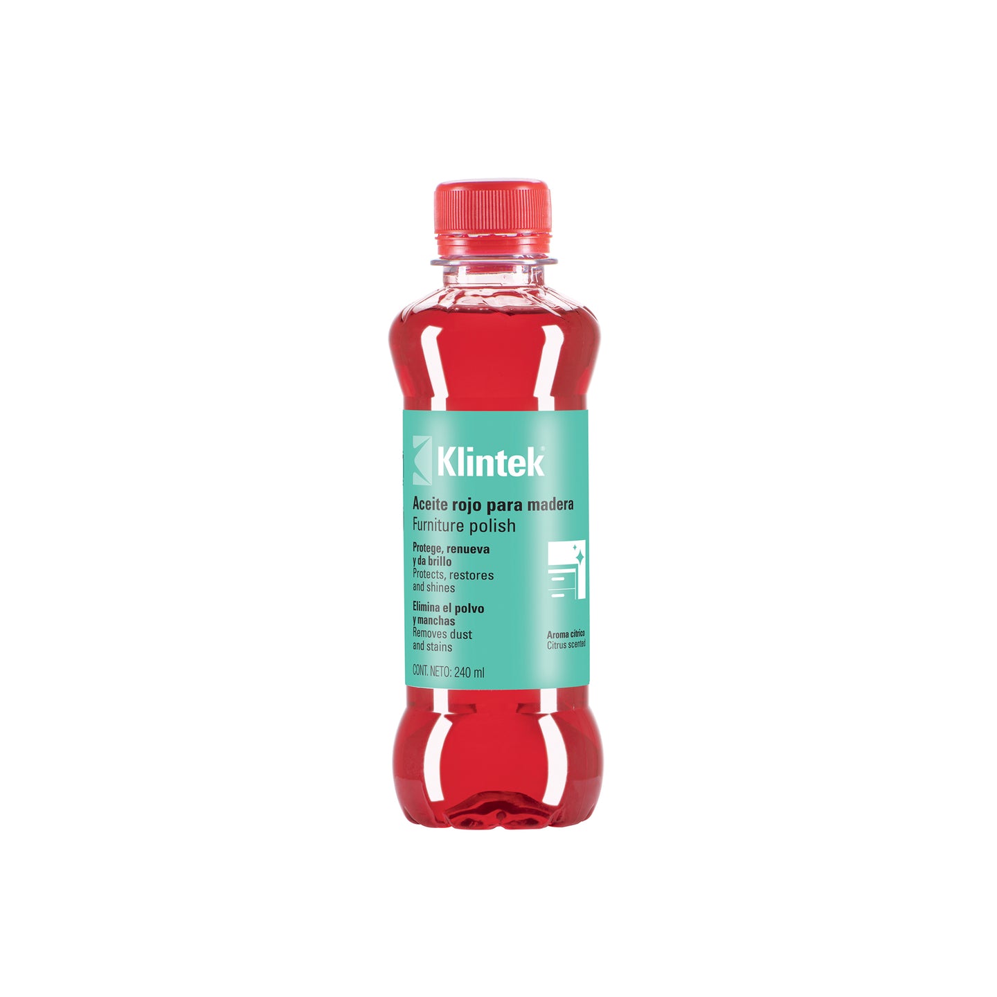 AMU-24 Aceite rojo para muebles, 240 ml, KLINTEK