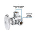 Llave Ángulo Doble Foset ANG-13 Latón 1/2" NPT x 3/8" | Barrilito