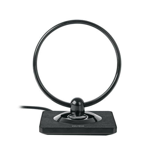 ANIN-28 Antena interior para TV HD, tipo aro, 30 dB, VOLTECK