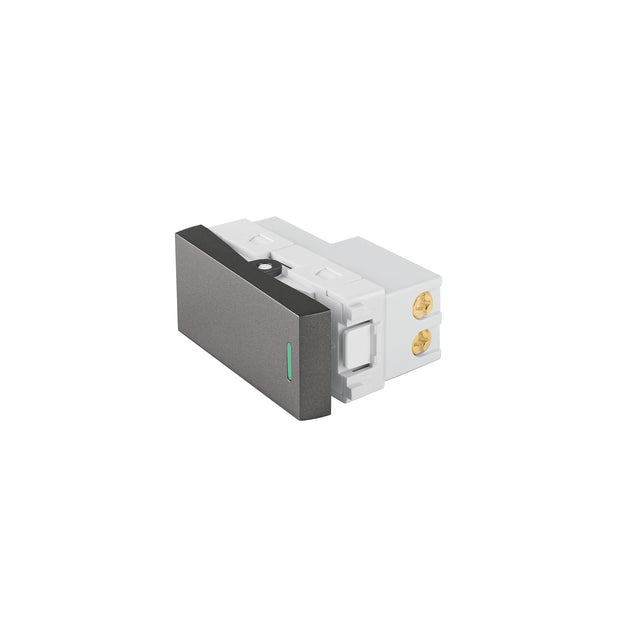 APSE-ELA Interruptor de 3 vías acero inox de 1 módulo, línea Lisboa