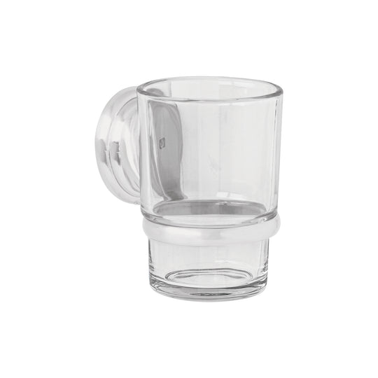AQA-81N Portavaso cepillero con vaso de vidrio, níquel satín, AQUA