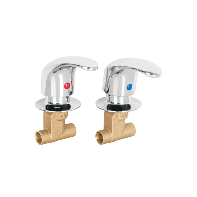 AQE-662 Juego llaves empotrar soldables, palanca, AQUA