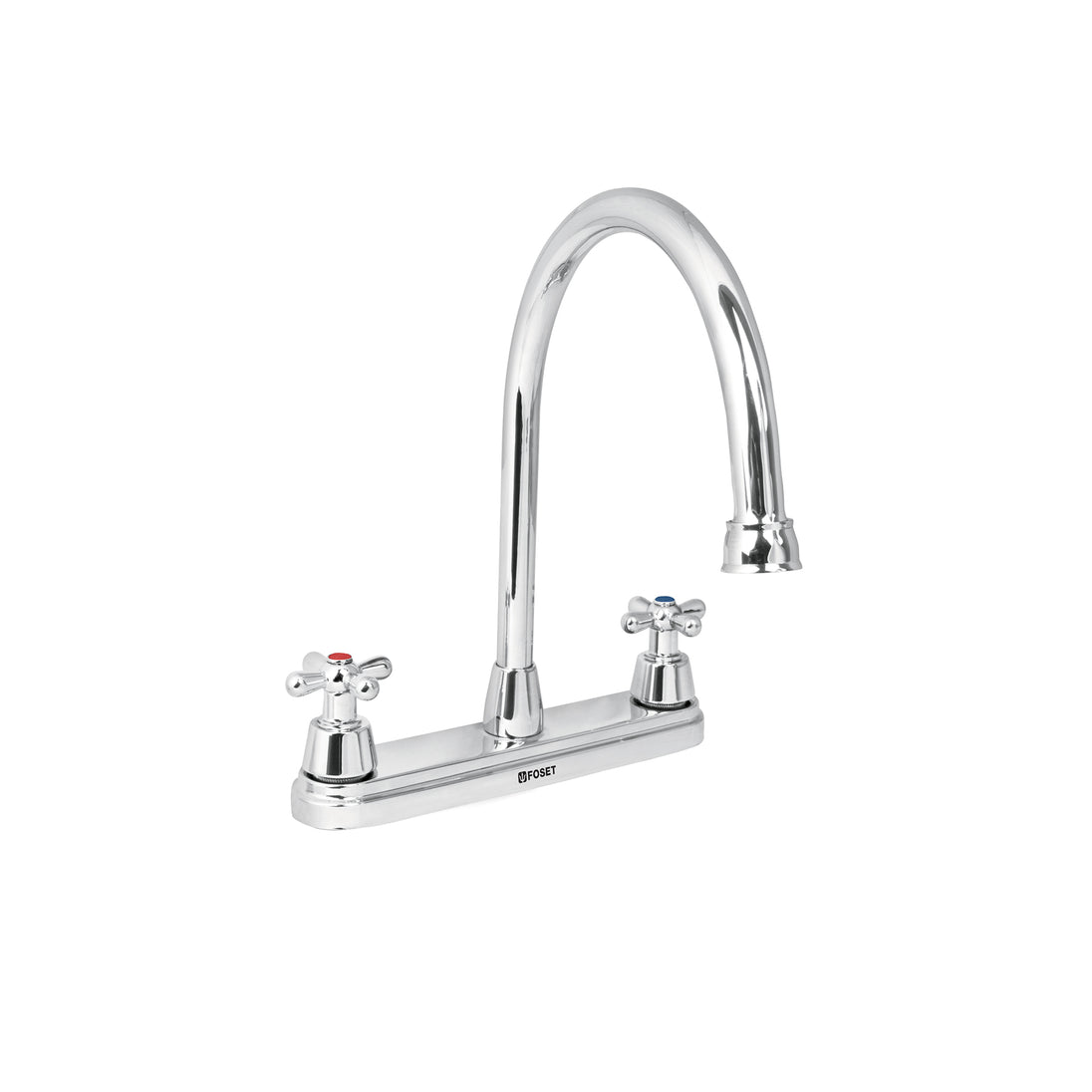 AQF-81 Mezcladora fregadero 8" cromo, cuello largo, cruceta, AQUA