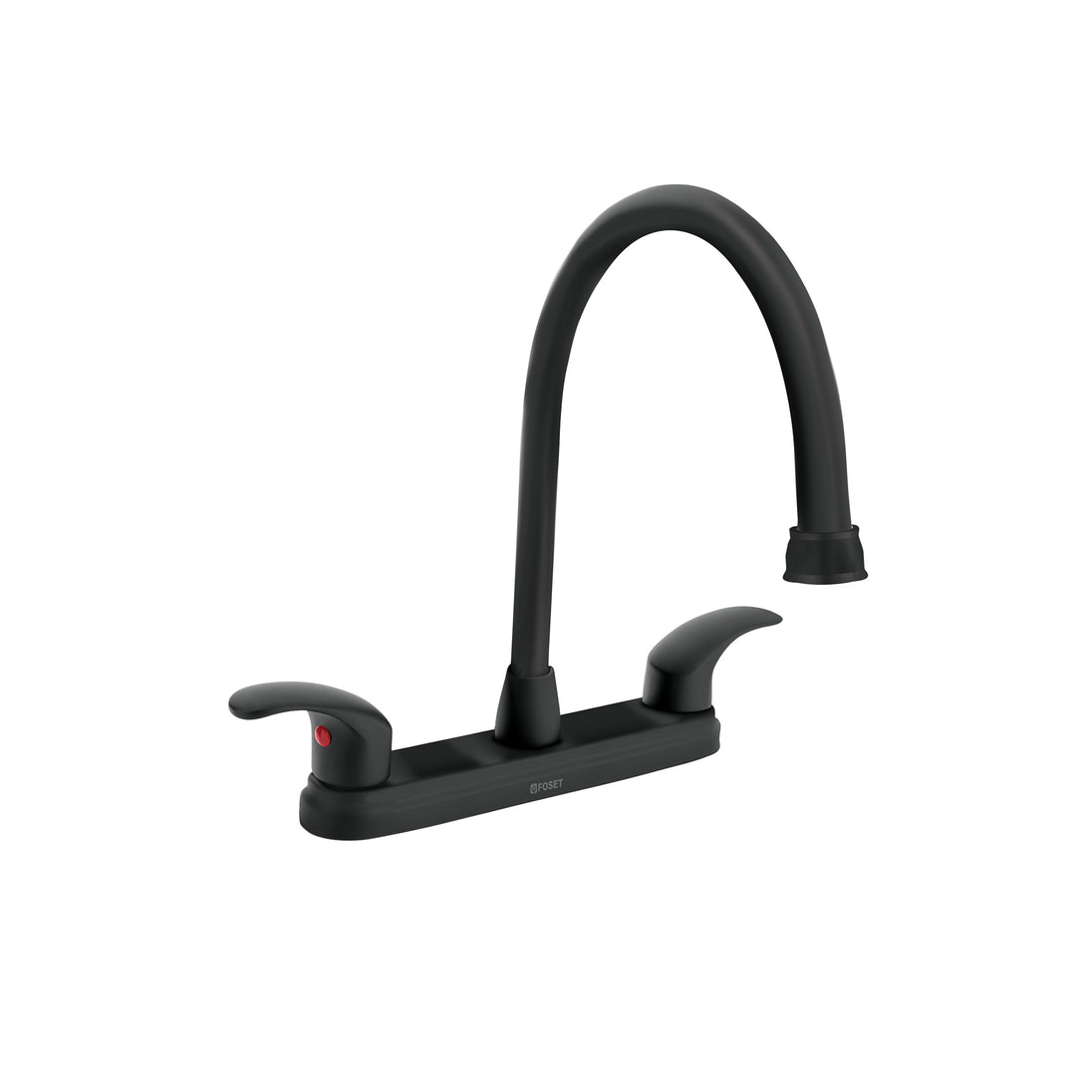 AQF-82M Mezcladora fregadero 8" negro, cuello largo, palanca, AQUA