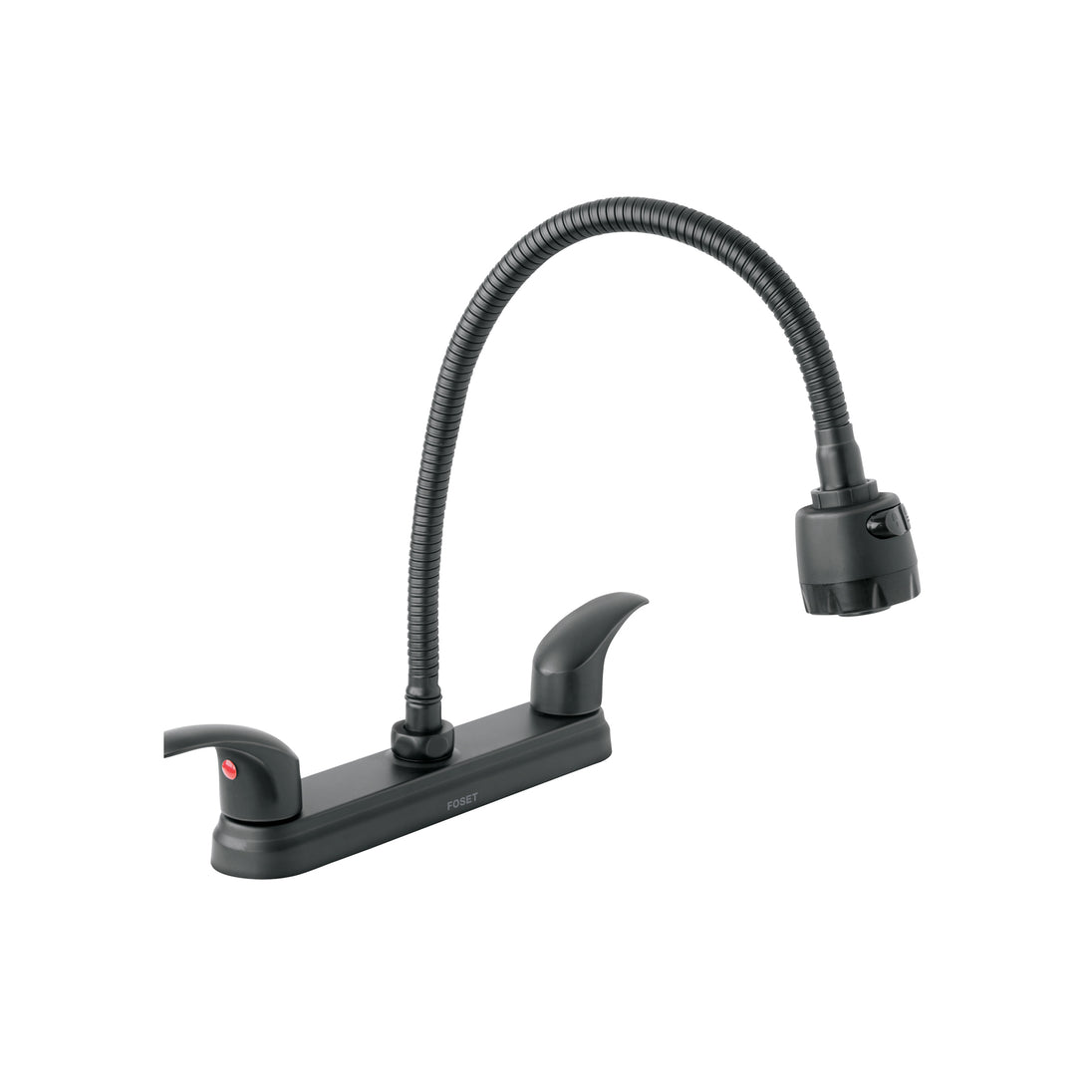 AQF-88M Mezcladora 8" p/fregadero, flexible, palanca, negro, AQUA