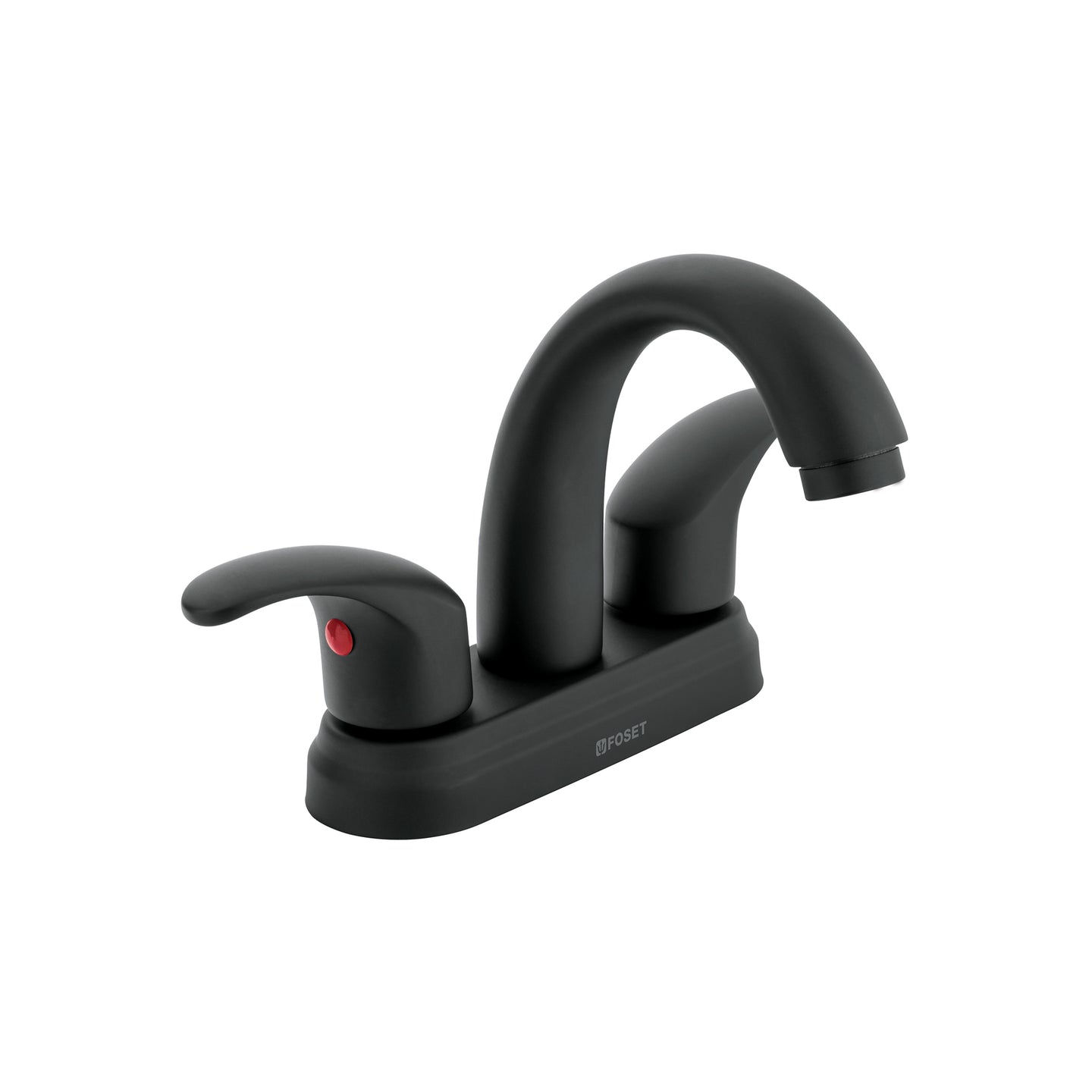 AQM-52M Mezcladora lavabo 4" negro, nariz curva, palanca, AQUA