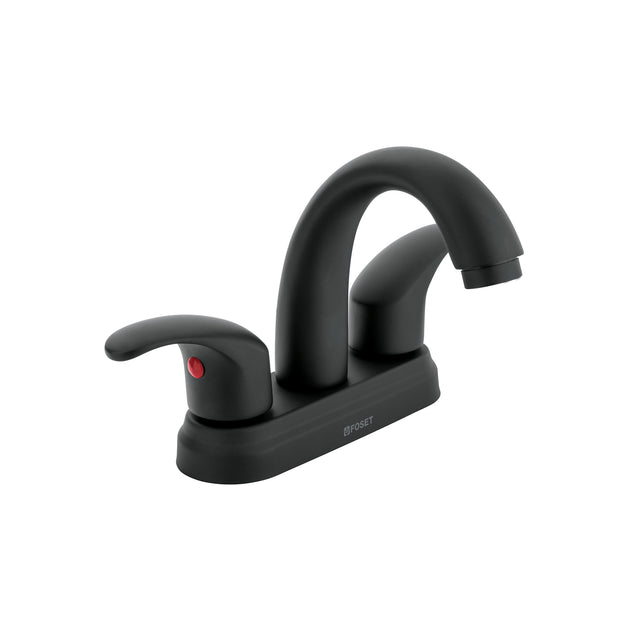 AQM-52M Mezcladora lavabo 4" negro, nariz curva, palanca, AQUA