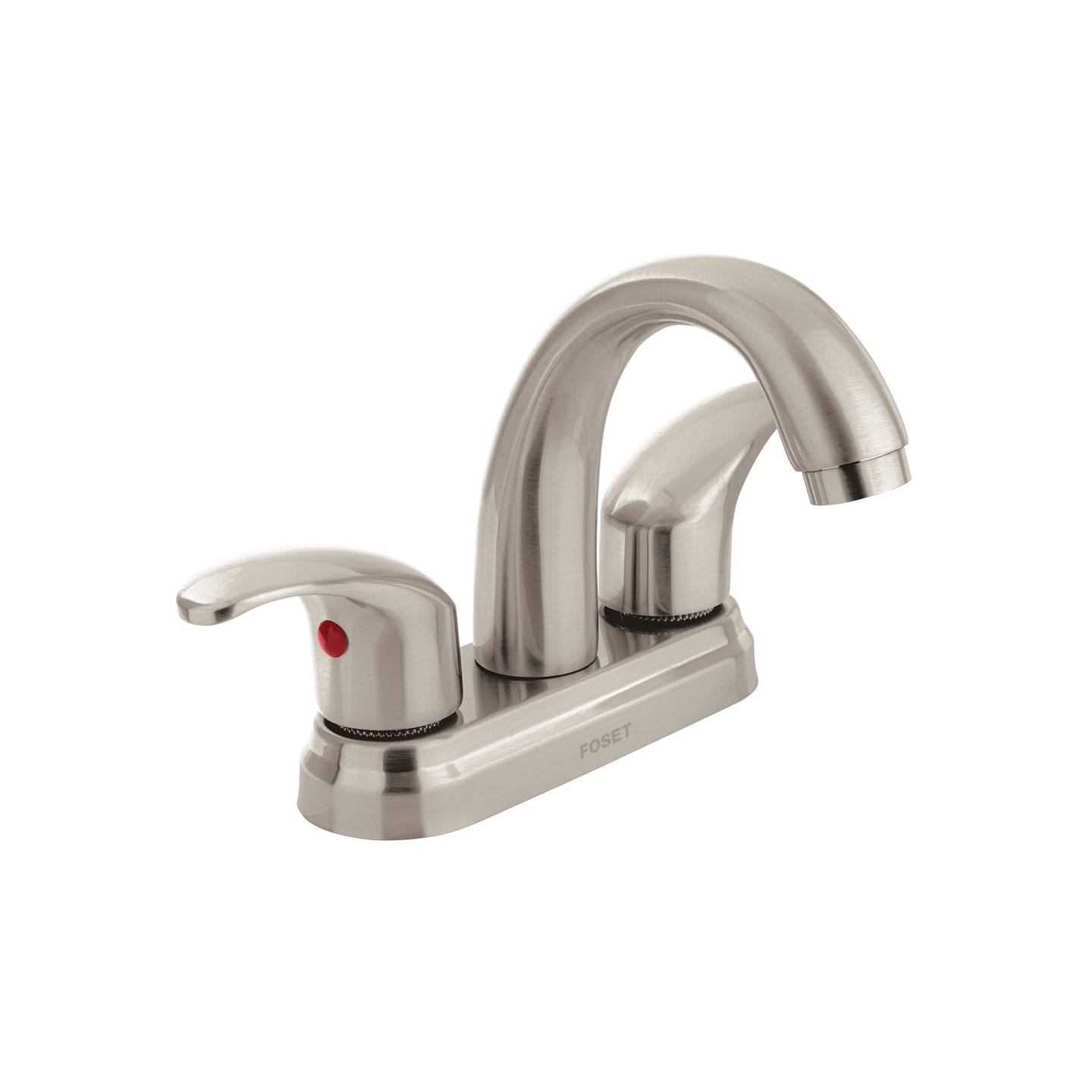 AQM-52N Mezcladora lavabo 4" satín, nariz curva, palanca, AQUA