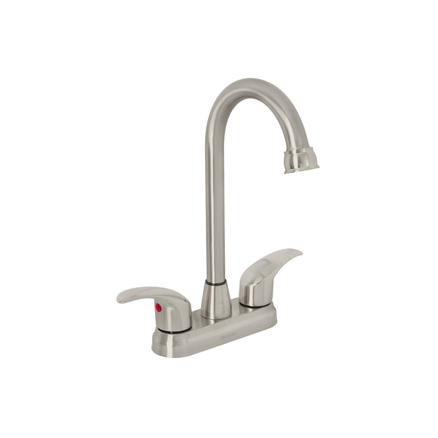 AQM-62N Mezcladora lavabo 4" satín, tipo bar, palanca, AQUA