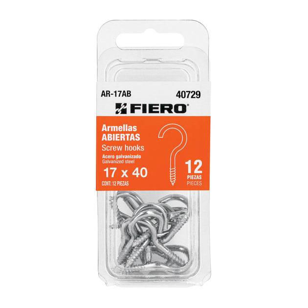 AR-17AB Blíster con 12 armellas abiertas de 17 x 40, FIERO