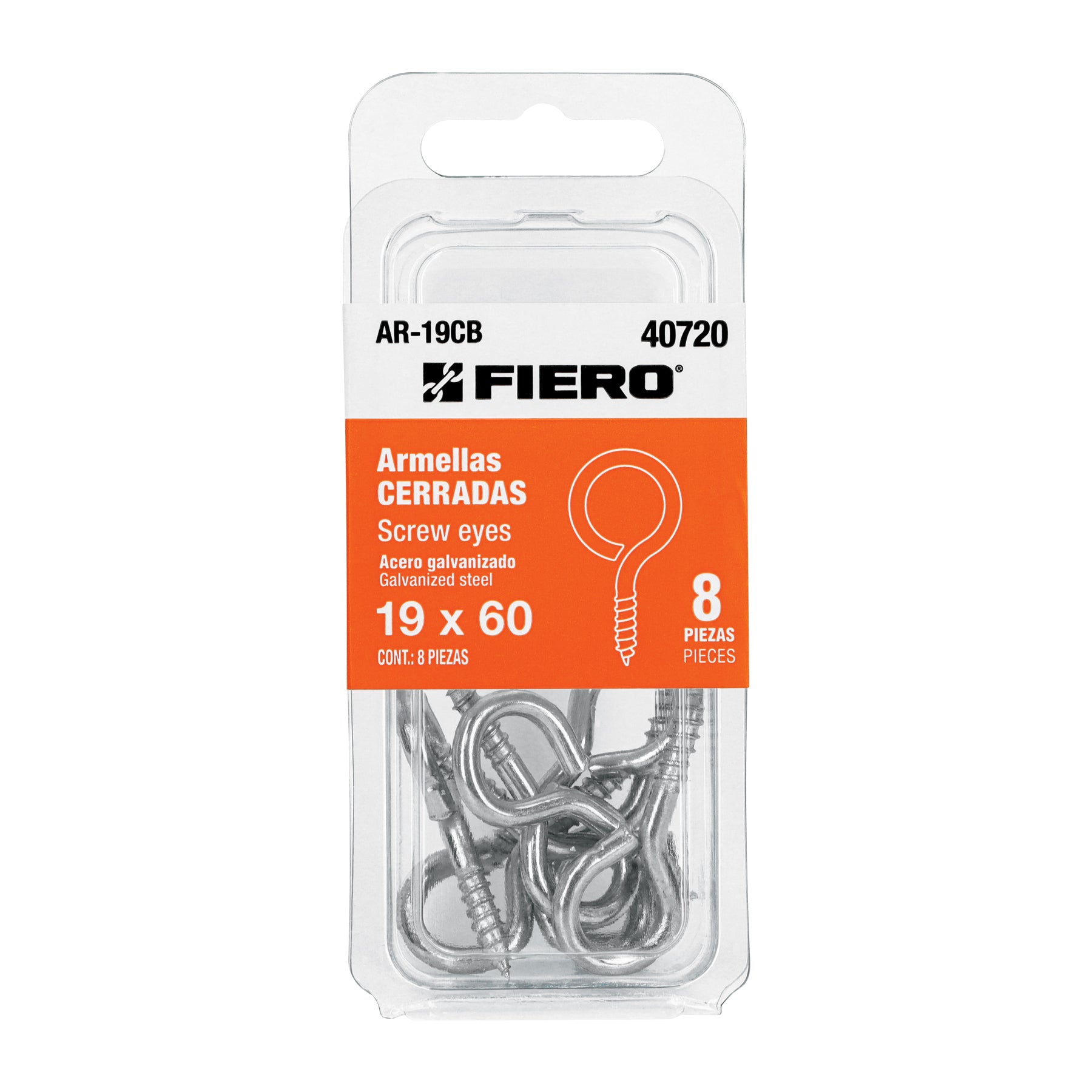 AR-19CB Blíster con 8 armellas cerradas de 19 x 60, FIERO | Fiero - Fe
