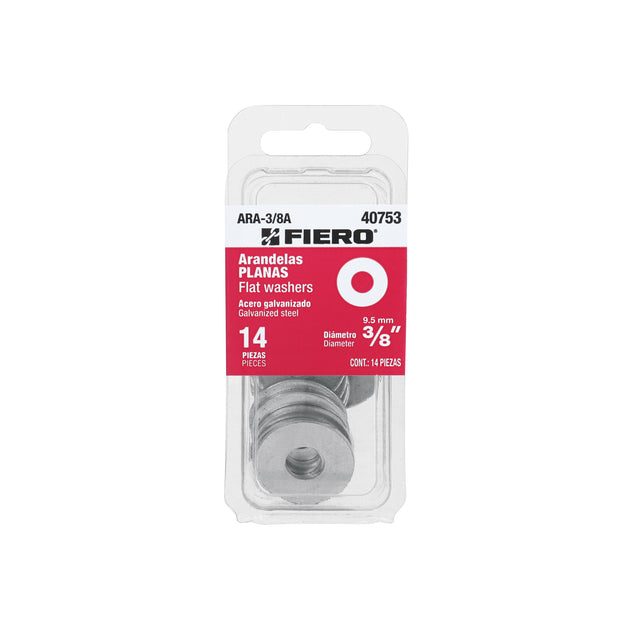 ARA-3/8A Blíster con 14 arandelas planas de 3/8", FIERO