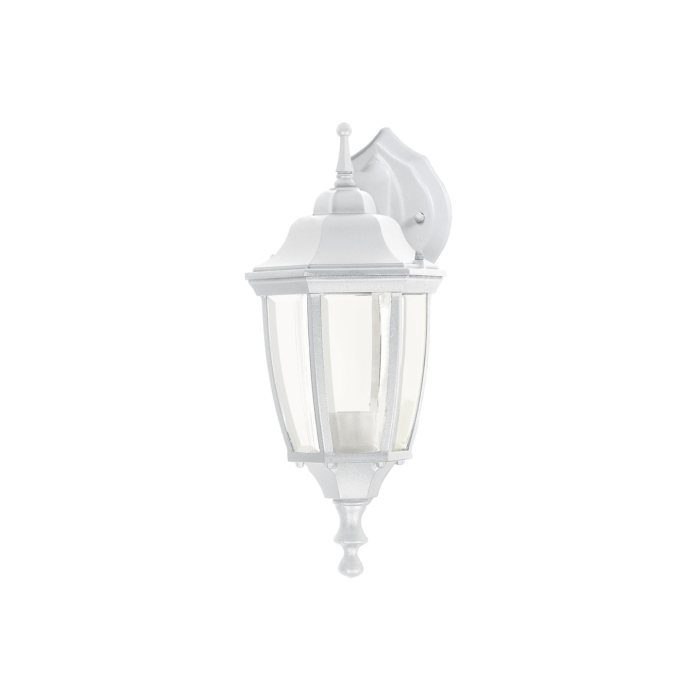 ARB-102S Arbotante tipo farol tradicional suspendido p/exterior, bco.