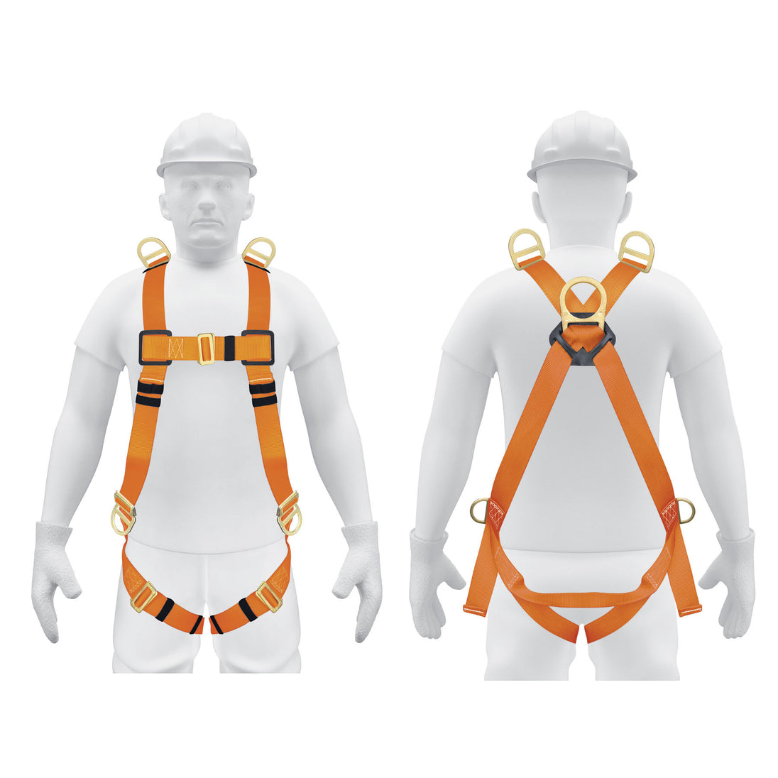 ARN-5438 Arnés de cuerpo completo con 5 anillos, ANSI, Truper