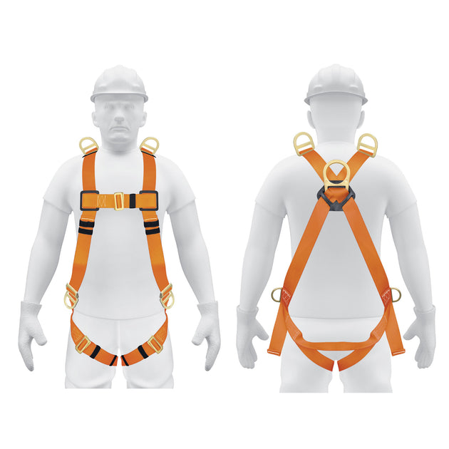 ARN-5438 Arnés de cuerpo completo con 5 anillos, ANSI, Truper