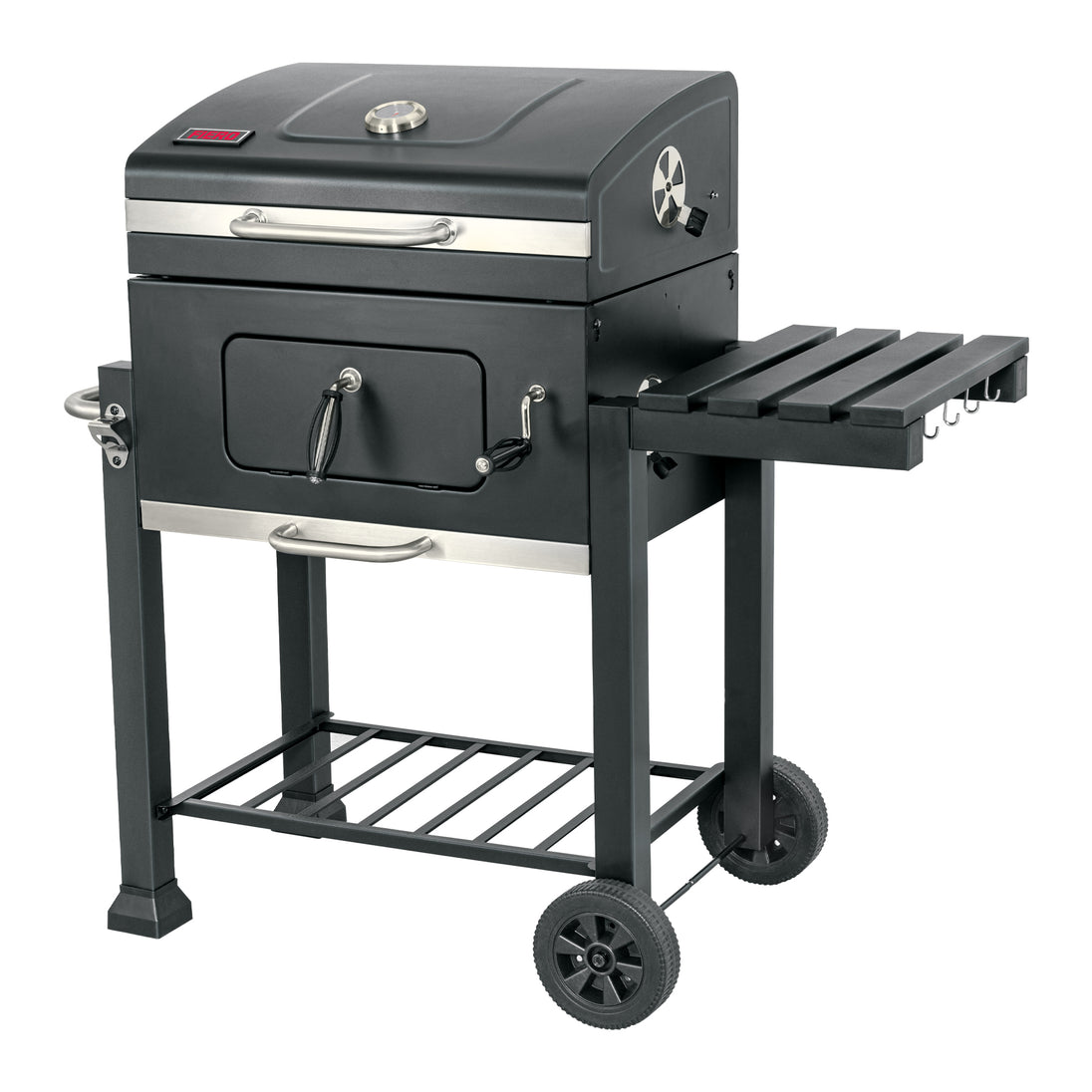 ASCA-24 Asador de carbón de 24" con tapa, negro, FIERO