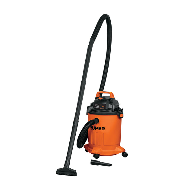 ASP-04 Aspiradora de sólidos y líquidos, 4 gal, plástica, TRUPER
