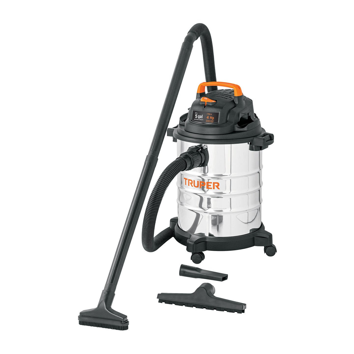 ASP-5X Aspiradora de sólidos y líquidos, 5 gal, acero inox, TRUPER
