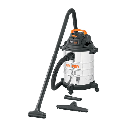 ASP-5X Aspiradora de sólidos y líquidos, 5 gal, acero inox, TRUPER