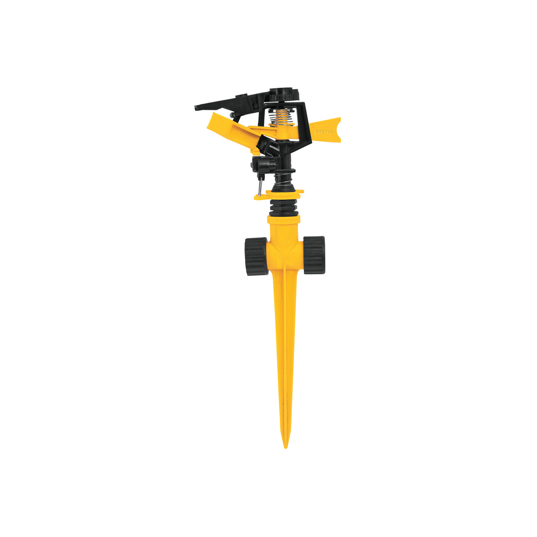 ASPRO-11X Aspersor plástico 11" dos vías, estaca plástica, PRETUL