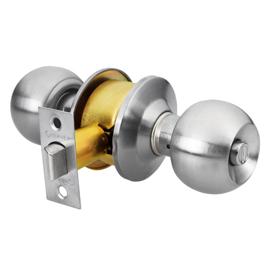 BAL-CM-BP Cerradura tipo esfera, cilíndrico, baño, cromo, HERMEX BASIC