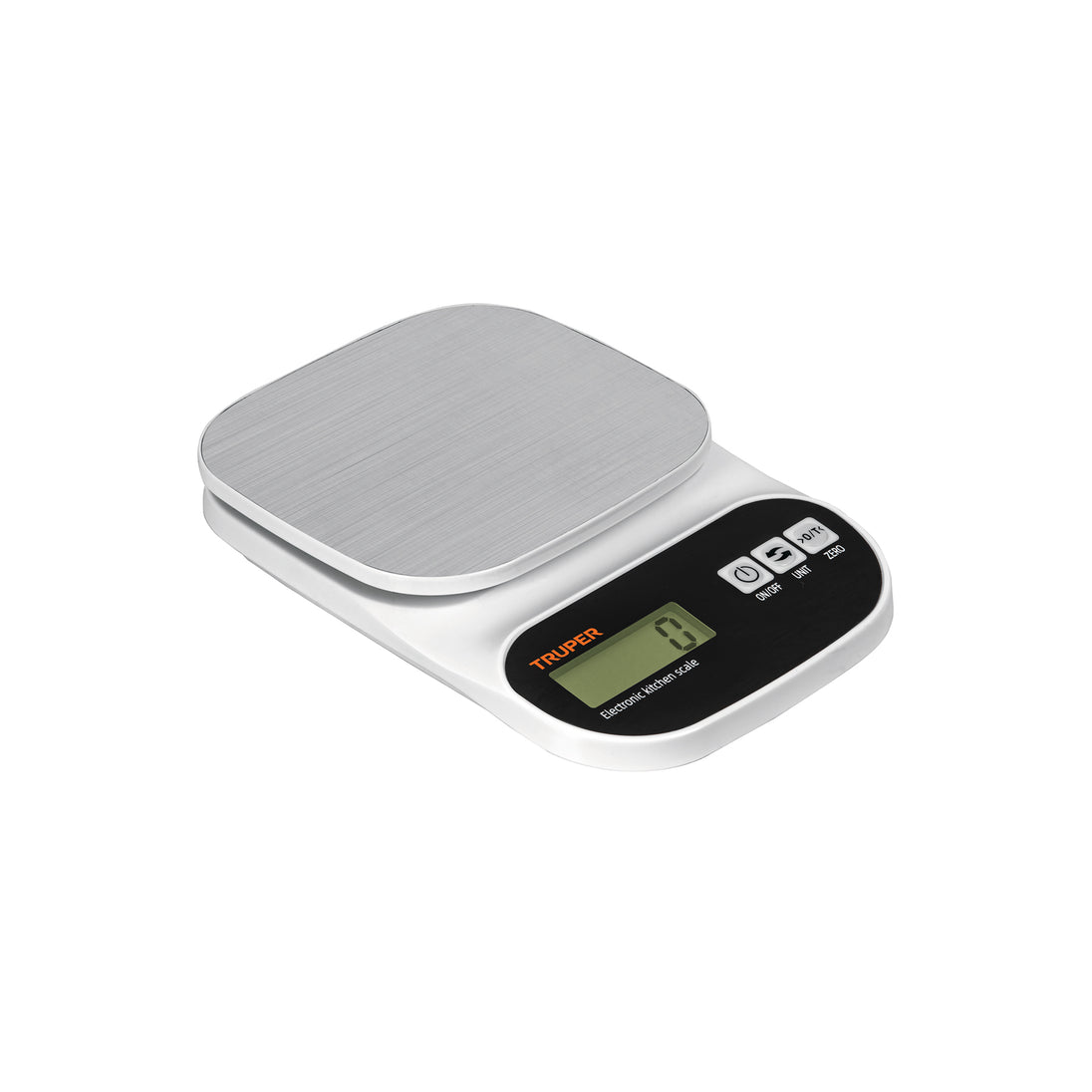 BASE-5EA Báscula digital para cocina, plato de acero inox,5kg, Truper
