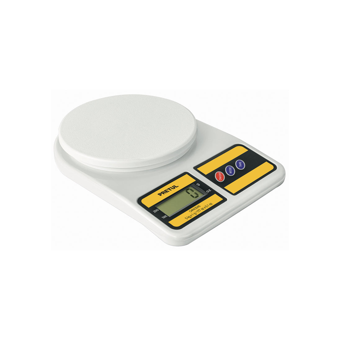 BASE-5EPP Báscula digital para cocina, plato de poliprop, 5 kg, Pretul